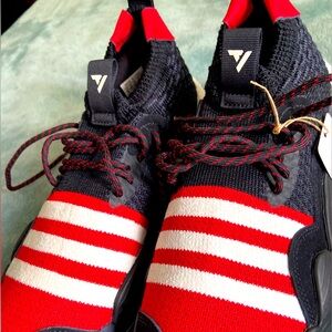 adidas Red and White Athletic Shoes with Modern Design